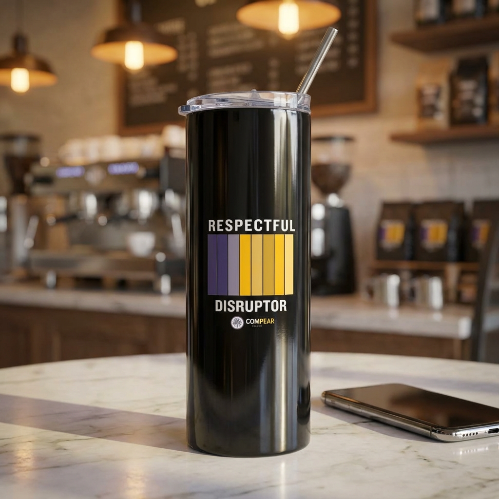 Respectful Disruptor 20oz Stainless Tumbler — Insulated Travel Cup with Eco Straw